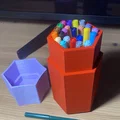 Hộp Đựng Bút Màu Hình Lục Giác In 3D Gọn Gàng Tiện Dụng - Thumbnail 1
