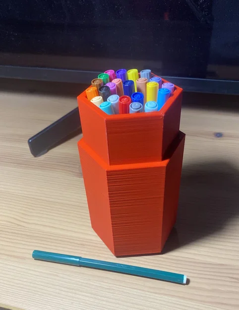 Hộp Đựng Bút Màu Hình Lục Giác In 3D Gọn Gàng Tiện Dụng - Image 2