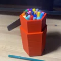 Hộp Đựng Bút Màu Hình Lục Giác In 3D Gọn Gàng Tiện Dụng - Thumbnail 2