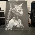Catwoman cyberpunk Hueforge 3 màu (wall art 2D) - Thumbnail 3
