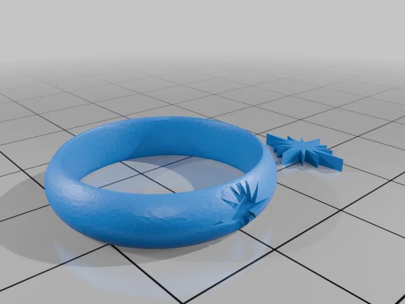 Nhẫn ngôi sao thời trang Star Ring (Size 10) - File in 3D chất lượng - Image 1