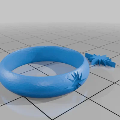 Nhẫn ngôi sao thời trang Star Ring (Size 10) - File in 3D chất lượng