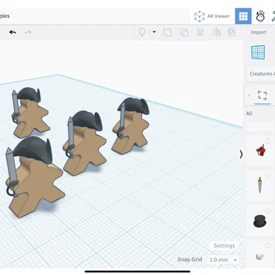 Mô hình nhân vật cướp biển (Pirate meeples) cho board game