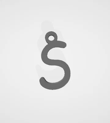 Mẫu móc khóa chữ S (S keychain) - Phụ kiện in 3D dễ thương - Image 1
