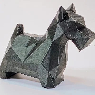 Mô hình chú chó Scottish Terrier Low Poly in 3D độc đáo
