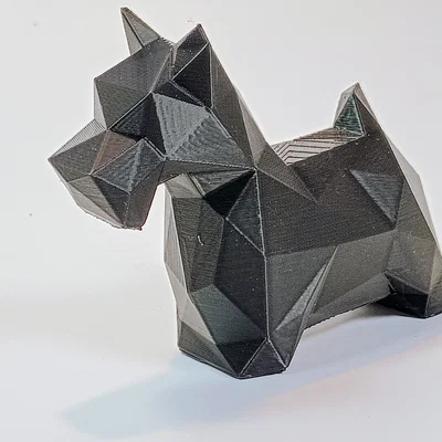 Mô hình chú chó Scottish Terrier Low Poly in 3D độc đáo