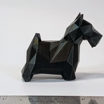Mô hình chú chó Scottish Terrier Low Poly in 3D độc đáo