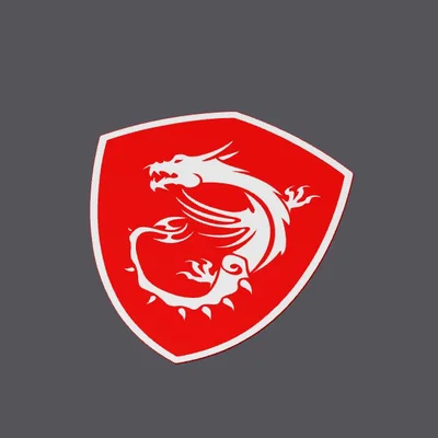 Mô hình logo MSI 3D - Phụ kiện trang trí góc máy gaming