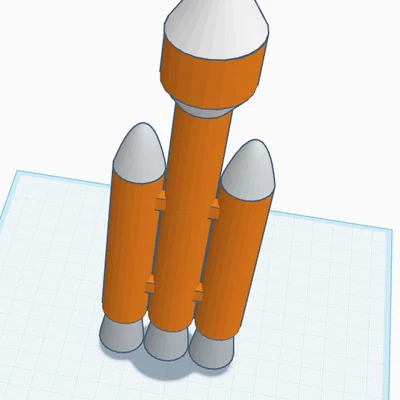 Mô hình tên lửa 3D phong cách Delta IV dùng trang trí đẹp mắt