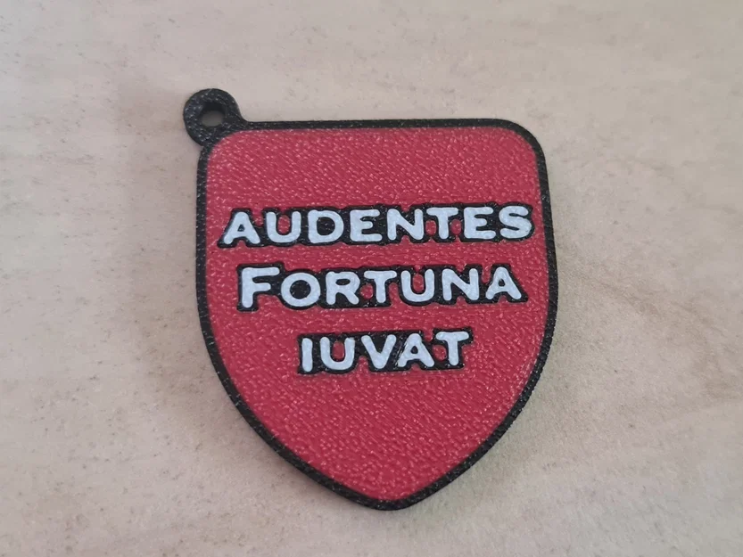 Móc khóa khiên KCD II - Audentes Fortuna Iuvat độc đáo - Image 1