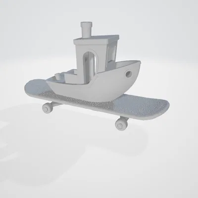 Mô hình 3D Benchy đi trượt ván độc đáo