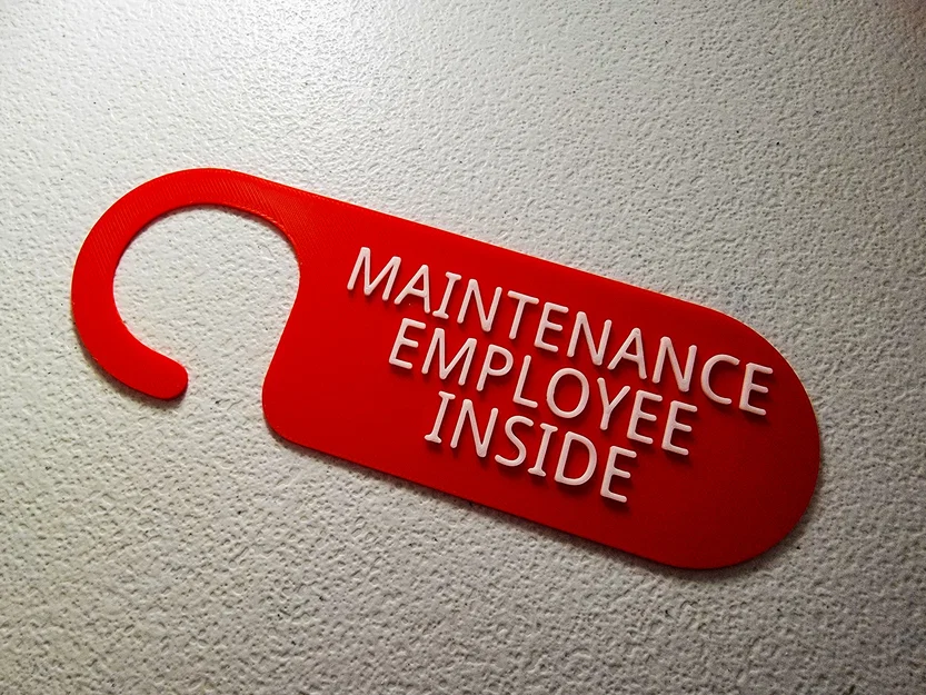Bảng treo cửa thông báo bảo trì chuyên nghiệp (Door Knob Hanger) - Image 1
