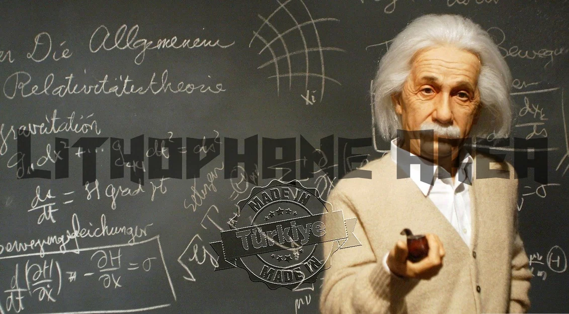 Mô hình in 3D Lithophane chân dung thiên tài Albert Einstein - Image 1