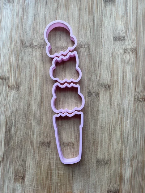 Bộ khuôn cắt bánh quy hình kem 4 phần (4-Part Ice Cream Cookie Cutter) - Image 2