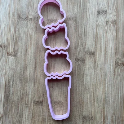 Bộ khuôn cắt bánh quy hình kem 4 phần (4-Part Ice Cream Cookie Cutter)