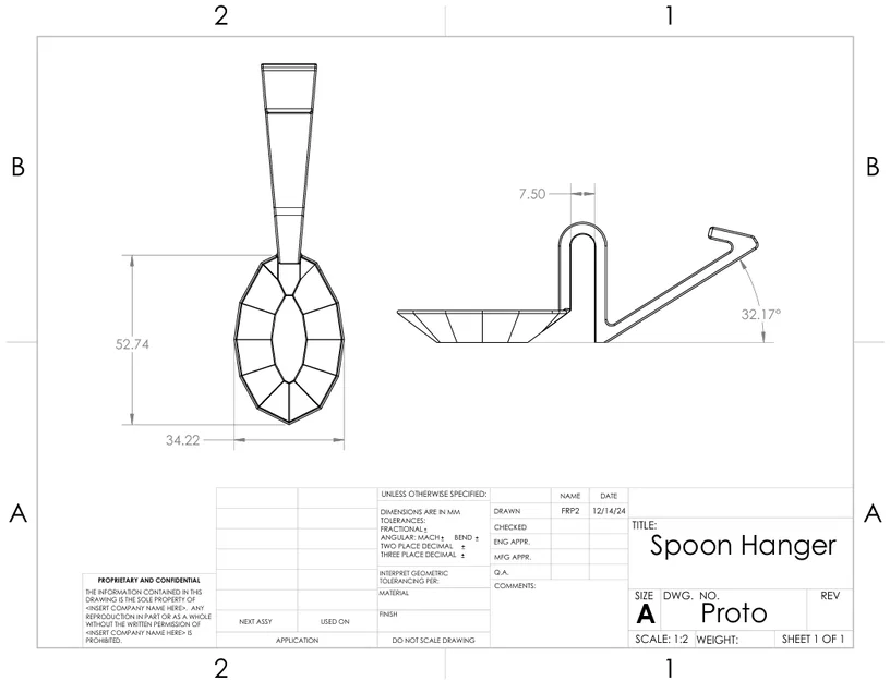 Mẫu thìa hình học có móc treo thông minh cho nhà bếp - 3D Print - Image 2