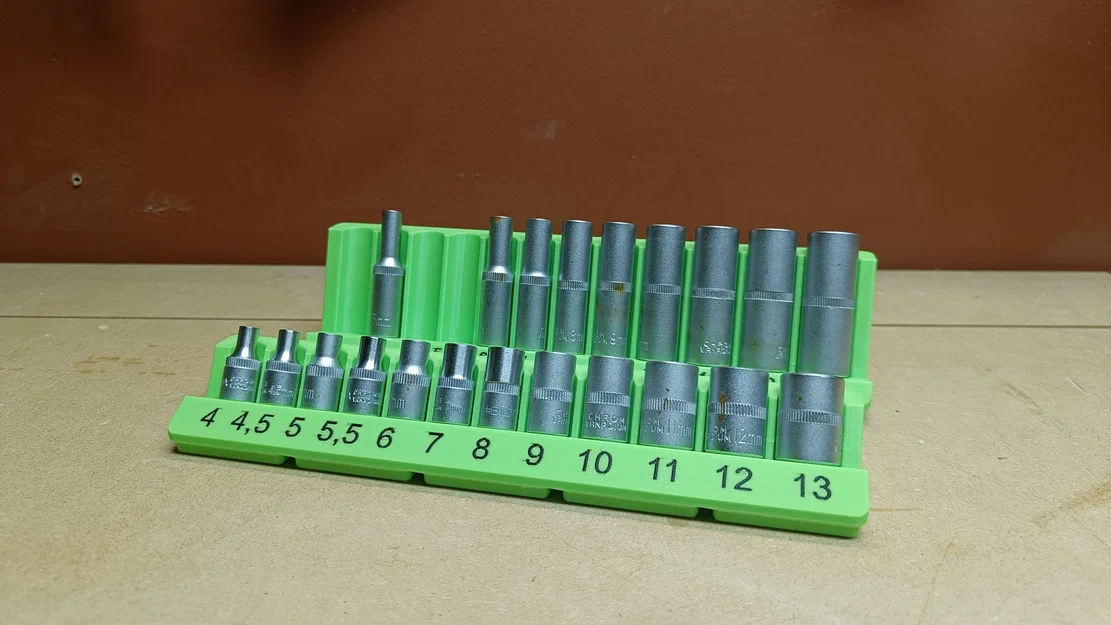 Khay đựng đầu tuýp 1/4 inch chuẩn Gridfinity (Socket Holder) - Image 4