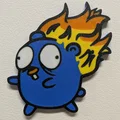 Nam châm Gopher đang bốc cháy (Gopher On Fire Magnet) - Thumbnail 1