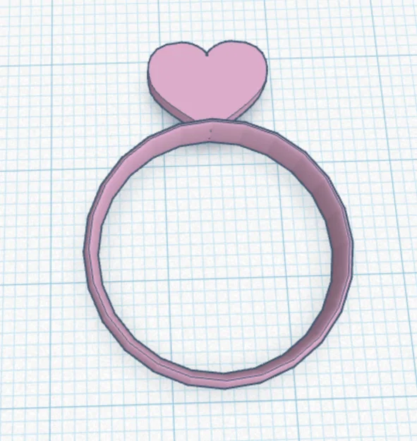 Mẫu in 3D chiếc nhẫn trái tim (heartring) xinh xắn và dễ thương - Image 1