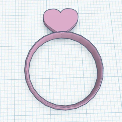 Mẫu in 3D chiếc nhẫn trái tim (heartring) xinh xắn và dễ thương