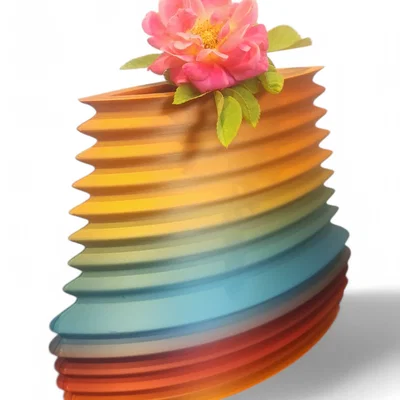 Bình hoa gân nổi đơn giản (Simple Ribbed Vase)