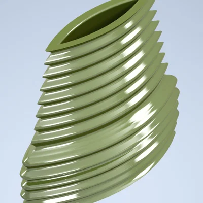 Bình hoa gân nổi đơn giản (Simple Ribbed Vase)