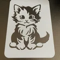 Little Kittie - Mẫu khuôn Stencil (Stencil template) - Thumbnail 2