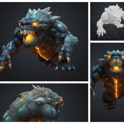 Mô hình Fantasy Monster - Quái vật lửa in 3D cực ngầu