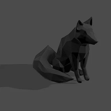 Mô hình trang trí cáo Low Poly - Thiết kế tối giản tinh tế
