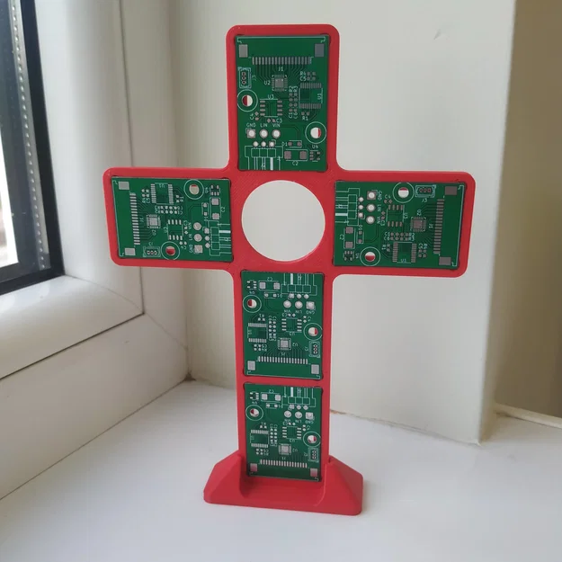 Mô hình trang trí Thánh giá kết hợp bảng mạch PCB độc đáo - Image 1