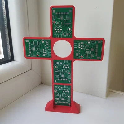Mô hình trang trí Thánh giá kết hợp bảng mạch PCB độc đáo