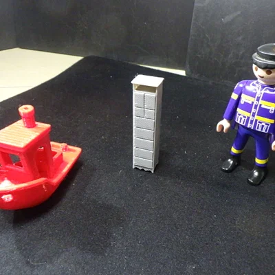 Tủ ngăn kéo đựng vớ gỗ thông hiện đại scale Playmobil 1:24 & nhà búp bê 1:12