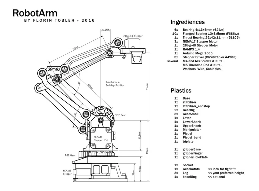 RobotArm – Cánh tay robot in 3D (Arduino Mega + RAMPS 1.4) - Image 32