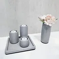 Bình Hoa Vân Đá Marble cho Tealight Holder - Thumbnail 2