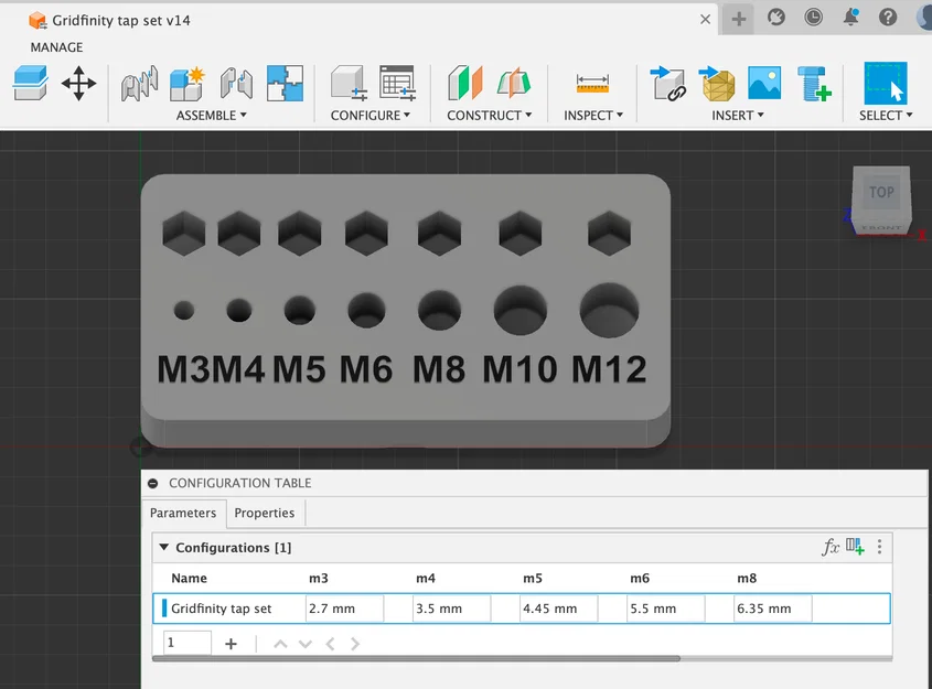 Khay Gridfinity đựng Tap Tool & Socket Bit (Parametric) - Image 2