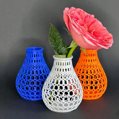 Bình hoa mini đa giác Polygonal Vase: In 3D dễ dàng không cần support