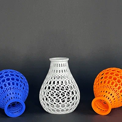 Bình hoa mini đa giác Polygonal Vase: In 3D dễ dàng không cần support