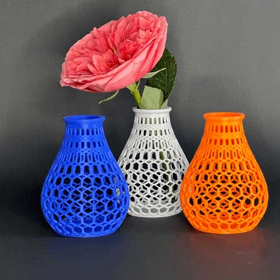Bình hoa mini đa giác Polygonal Vase: In 3D dễ dàng không cần support