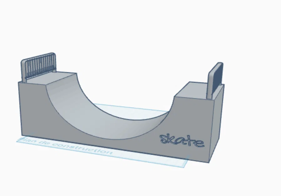 Mô hình cầu trượt mini cho ván trượt ngón tay in 3D (Fingerboard Ramp) - Image 1