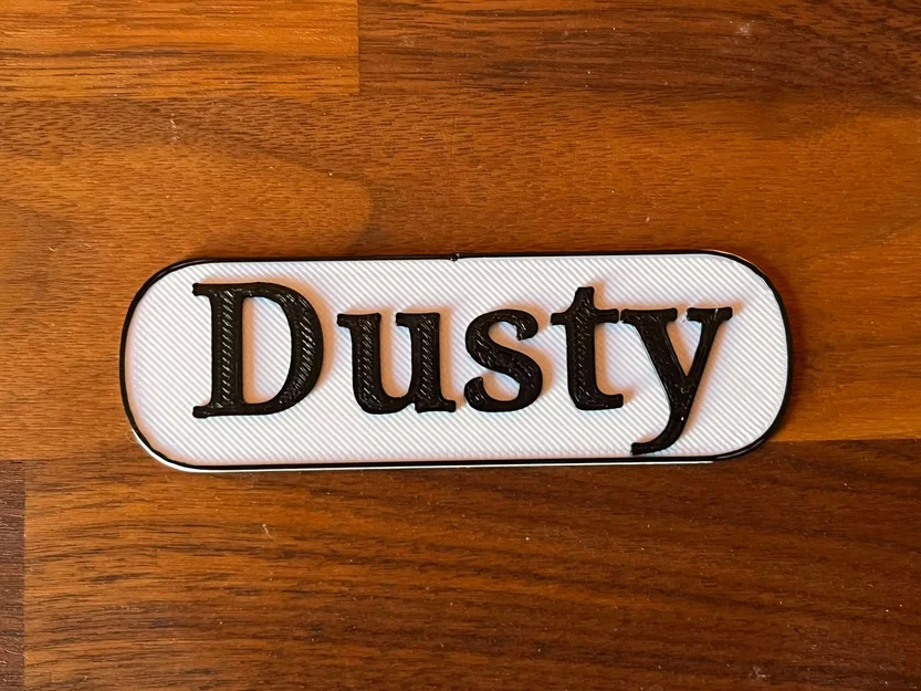 Bảng tên thú cưng 3D Dusty - Thiết kế xinh xắn cho mèo cưng - Image 1