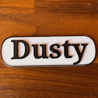Bảng tên thú cưng 3D Dusty - Thiết kế xinh xắn cho mèo cưng