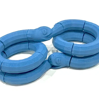 Rắn fidget khớp nối Ouroboros (print in place, không cần supports)
