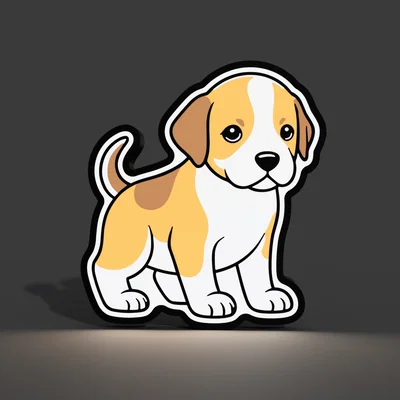 Đèn LED Lightbox Cún Beagle Con Có Thể Tuỳ Chỉnh