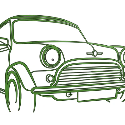 Mô hình tranh treo tường xe Morris Mini cổ điển phong cách tối giản