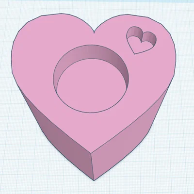 Mẫu in 3D đế cắm nến hình trái tim (Heart Tealight) lãng mạn