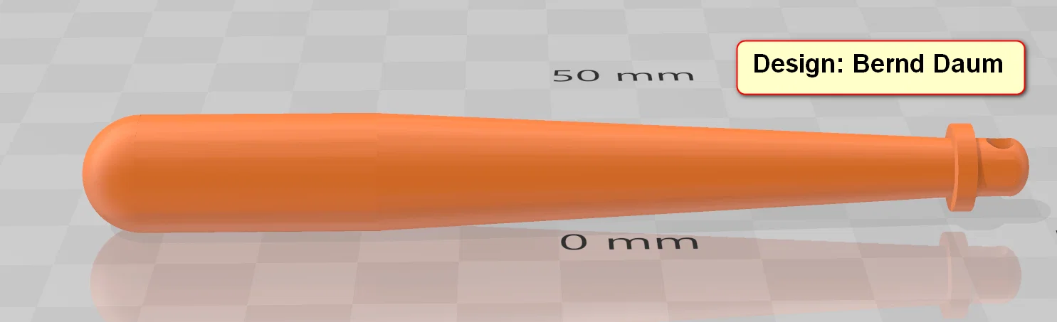 Móc khóa hình gậy bóng chày in 3D độc đáo - Image 1
