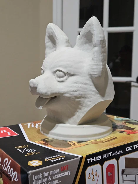 Mô hình tượng đầu chú chó (Doggie Bust) in 3D trang trí độc đáo - Image 1