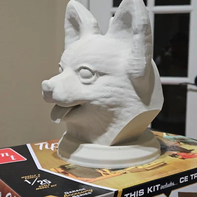 Mô hình tượng đầu chú chó (Doggie Bust) in 3D trang trí độc đáo