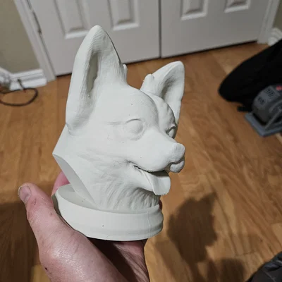 Mô hình tượng đầu chú chó (Doggie Bust) in 3D trang trí độc đáo