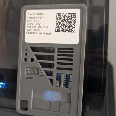 Thẻ mẫu nhựa in 3D (Filament Swatch) kèm khu vực dán nhãn tiện lợi
